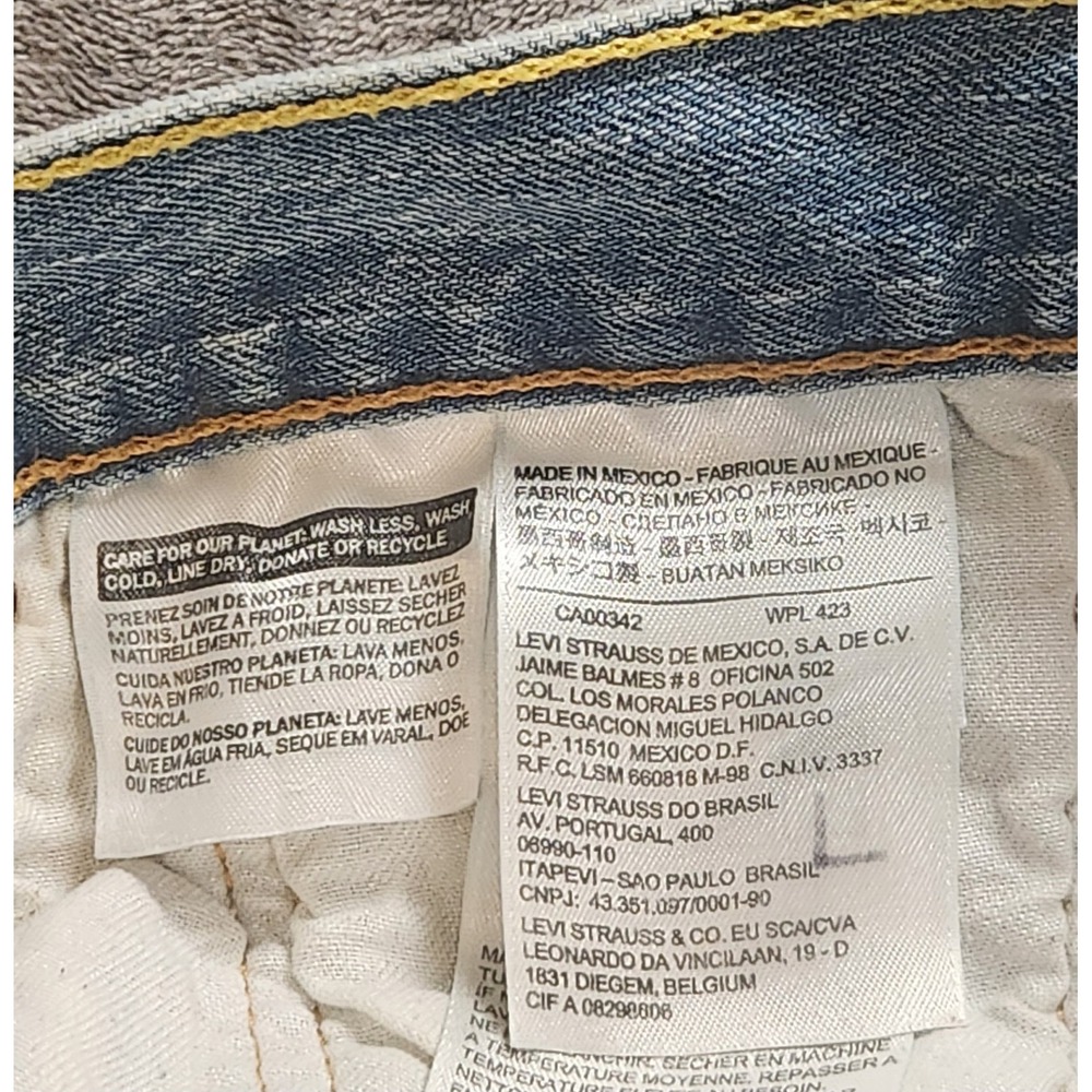 Levis 501 Jeans Mens 36x34Blue Button Fly Original Straight Light Waah Denim VTG - Picture 7 of 10
